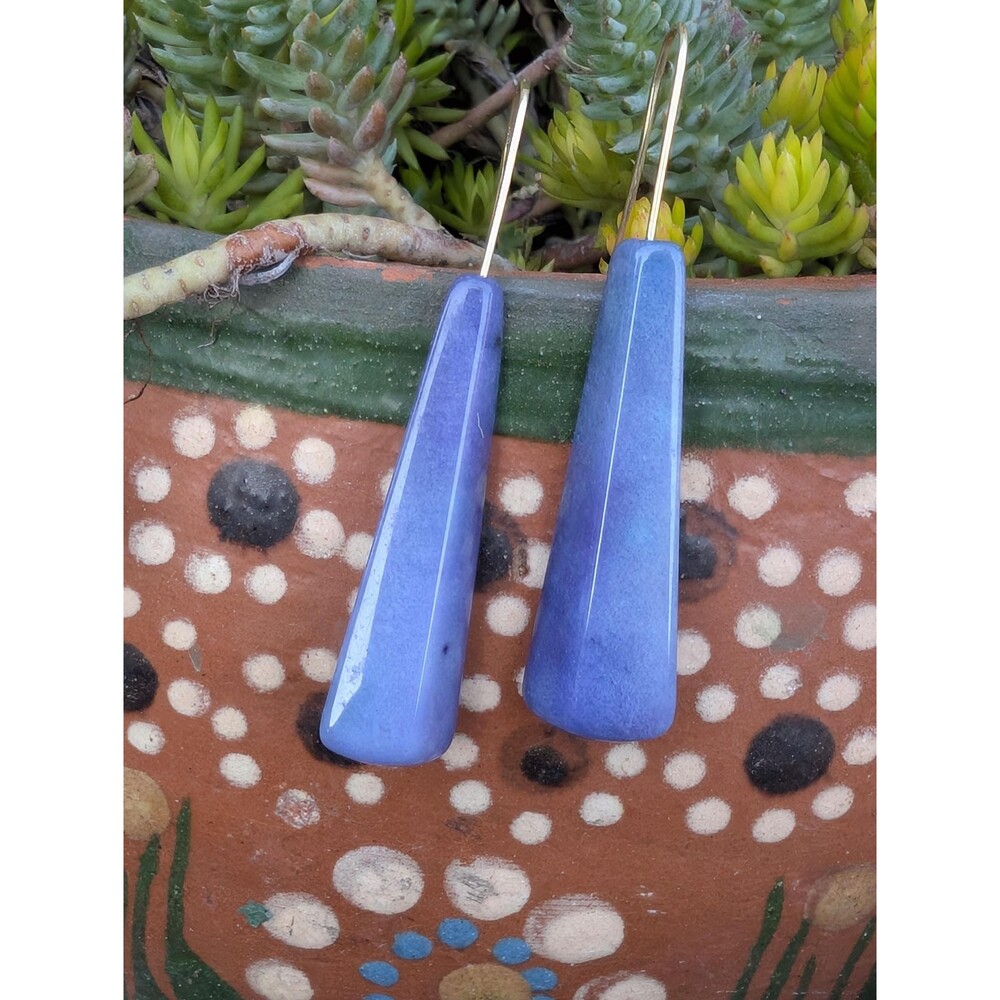 Vintage Purple Gemstone Dangle Earrings